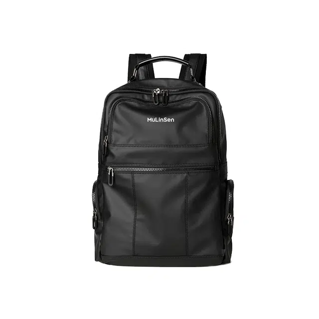 木林森 休闲简约通勤时尚潮流百搭多功能旅行 牛津布 双肩包 男女同款情侣款 黑色