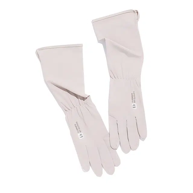 【升级加长】 南极人 冰丝防紫外线夏季遮阳手袖户外开车骑行长款护手臂防滑露指凉感透气 轻薄款 防晒手套 女款