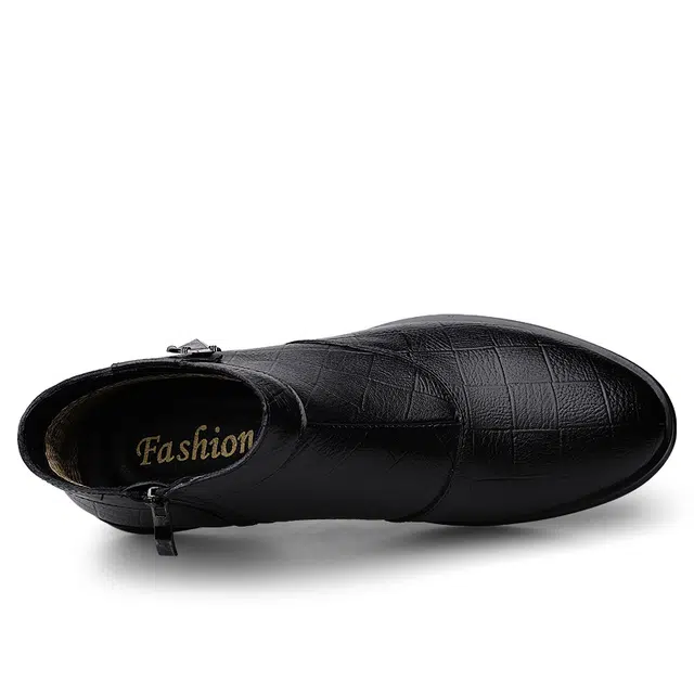 英伦骑士 头层牛皮 舒适通勤 潮流百搭时尚 短靴 男款 黑色