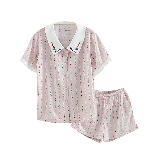 俏韵 短袖短裤可外穿休闲家居服睡衣套装 女款