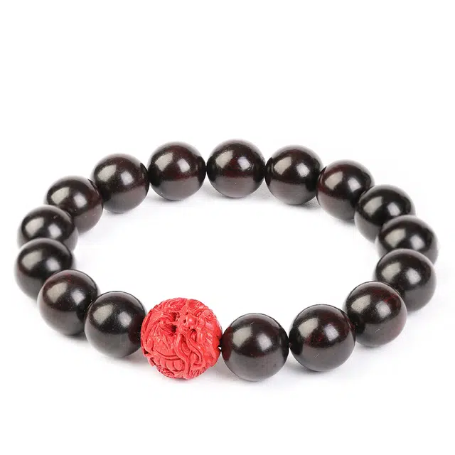 三檀小舍 【龍珠】 招财朱砂红好运新中式国潮平安如意高升转运纳福佛珠盘玩文玩小众高级#礼盒 紫檀属 手串 男女同款情侣款