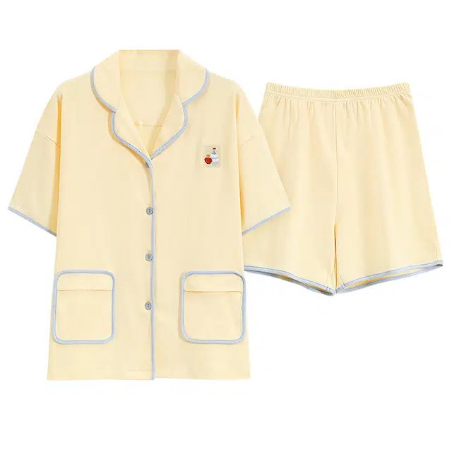 睦隆世家 和服纯棉短袖开衫全棉家居服可外穿夏季睡衣套装 女款