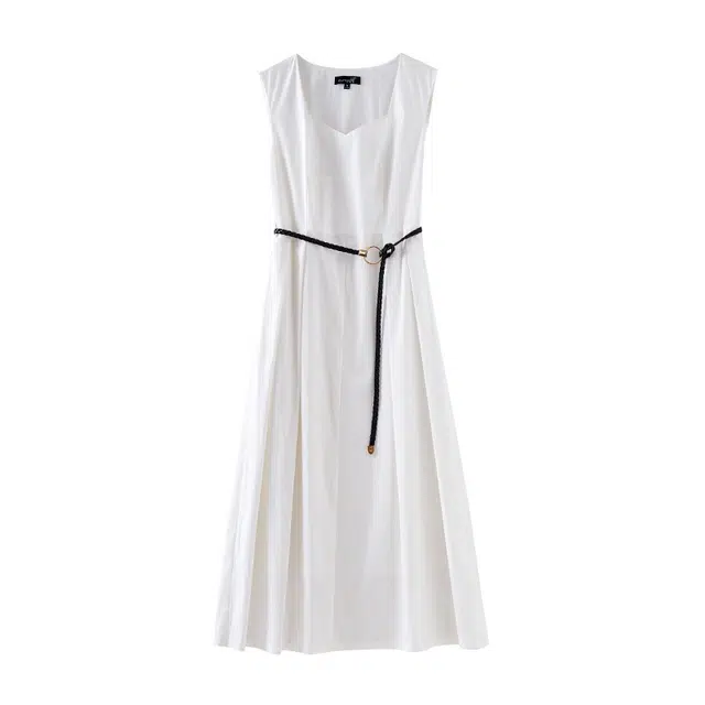 欧昵雪 休闲舒适简约无袖连衣裙 女款