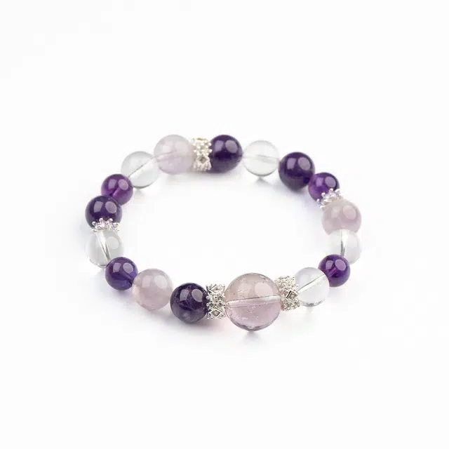 仙源 小众简约时尚百搭高级感 圆珠潮流设计原创小众#好运 紫水晶 手串 男女同款情侣款