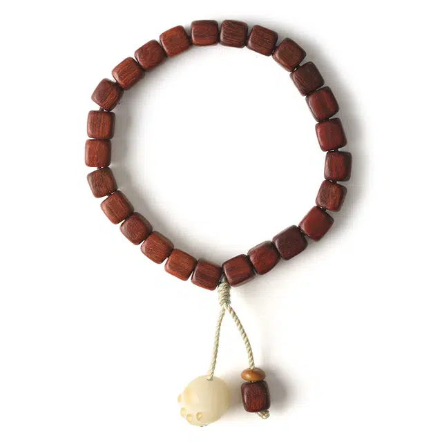 芳缘小傅 文玩佛珠转运珠新中式国风纳福有钱花串珠 高级感气质森系小众方糖珠猫爪#好运 紫檀属 手串 男女同款情侣款