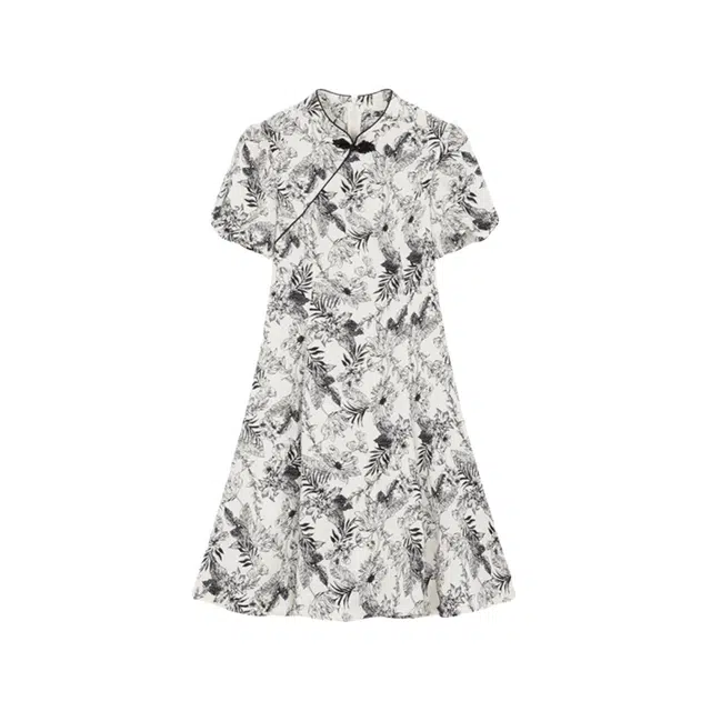 潞优野 舒适时尚通勤百搭短袖连衣裙 女款