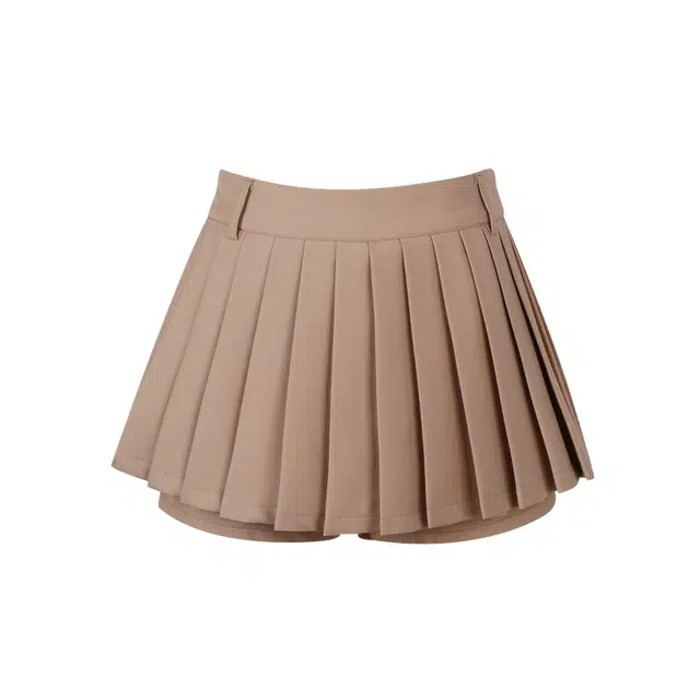 花铃太太 夏季纯色百褶裙短裙高腰黑色半身裙气质辣妹风 女款