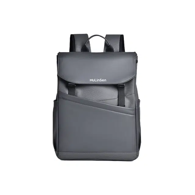 木林森 休闲简约时尚出差旅行上班族通勤潮流百搭多功能 牛津布 双肩包 男女同款情侣款 灰色