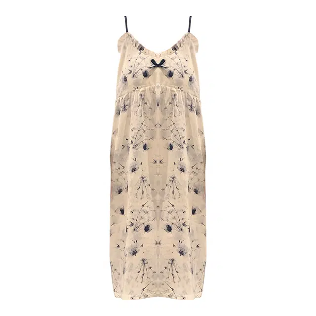 欧诗帛 韩版无袖吊带宽松家居服可外穿学生睡裙 女款