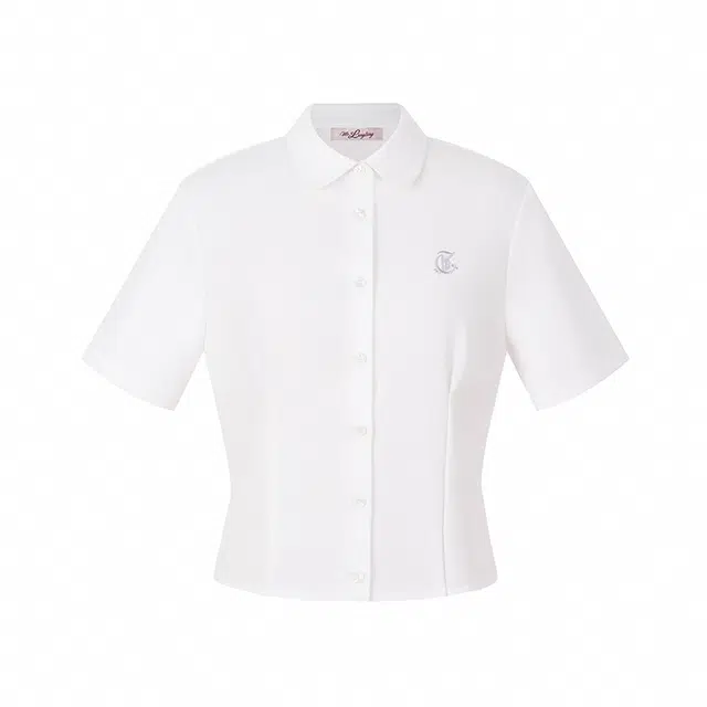 花铃太太 学院风基础款收腰短袖衬衫 女款