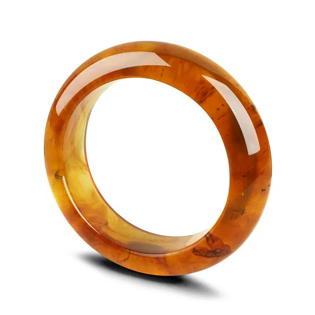 小刘珠宝 【孤品名贵玉石正圈】传承级别 蜡质浓郁 配证书过质检 #好运 蜜蜡 手镯 男女同款情侣款