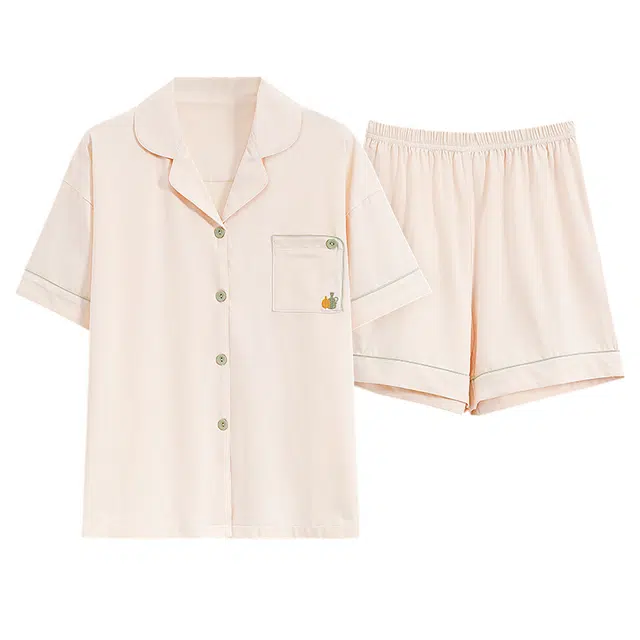 睦隆世家 纯棉短袖和服开衫家居服可外穿夏季睡衣套装 女款