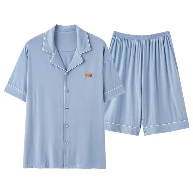 俏佳人 柔软亲肤基础休闲开衫慵懒家居服睡衣套装 男款