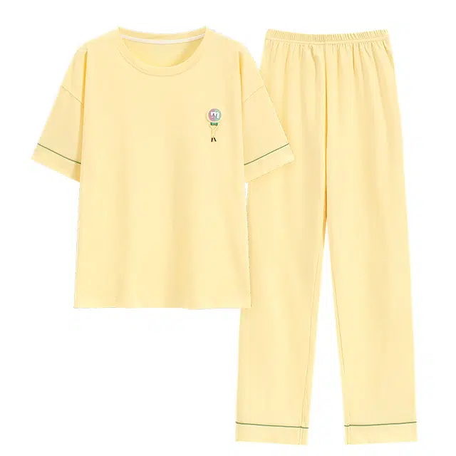 睦隆世家 抗菌薄款高级感短袖长裤可外穿家居服睡衣套装 女款