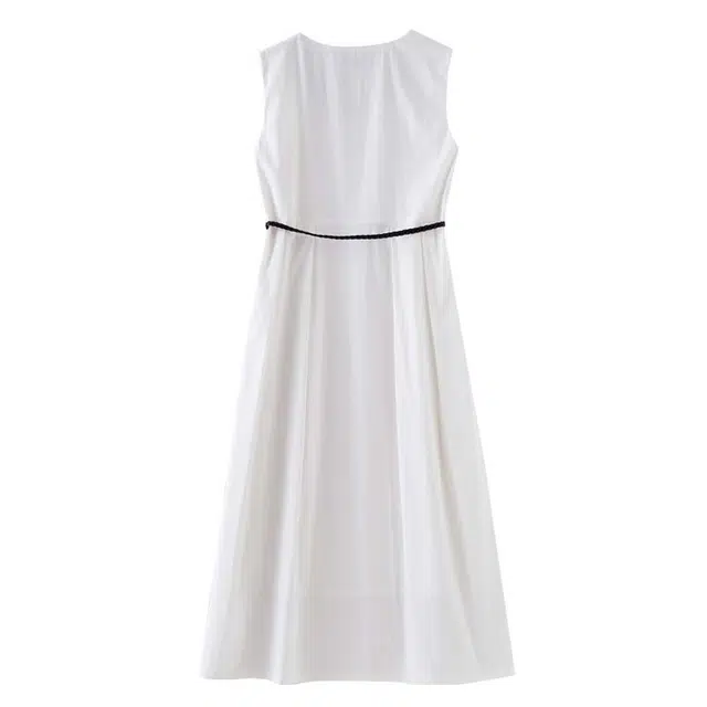 欧昵雪 休闲舒适简约无袖连衣裙 女款