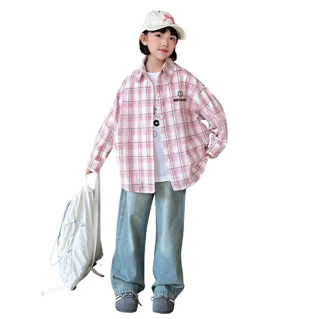 泰迪珍藏衬衫 透气简约时尚长袖 图片色 儿童款