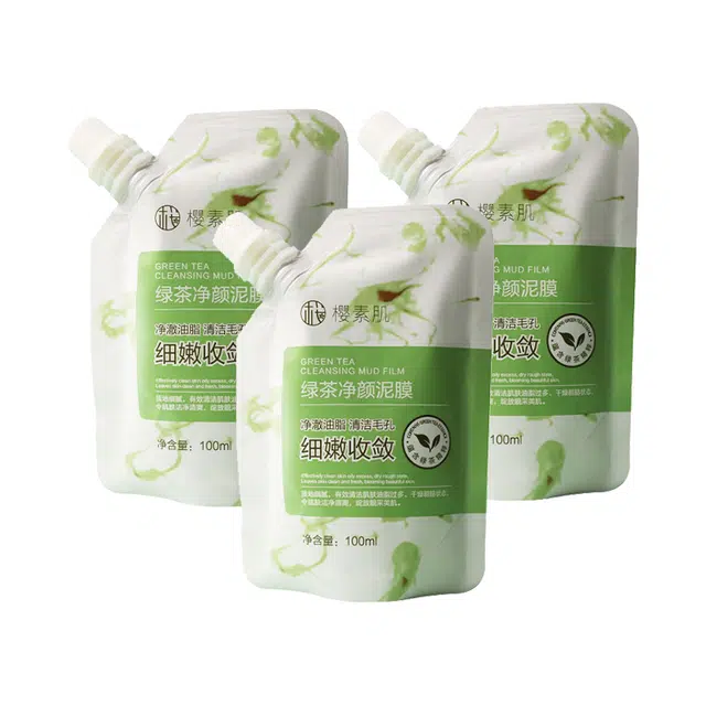 樱素肌 绿茶净颜泥膜 紧致保湿滋润清爽补水去角质控油清洁收缩毛孔