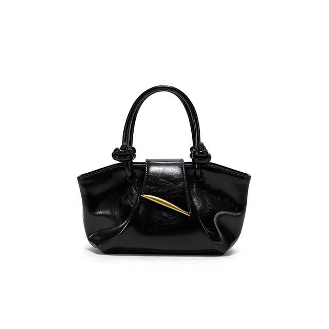 西木汀 栖木 小众品牌轻便小菜篮子包高级百搭通勤 牛皮 单肩斜挎手提包 迷你 女款 深邃黑/奶油白/日光黄