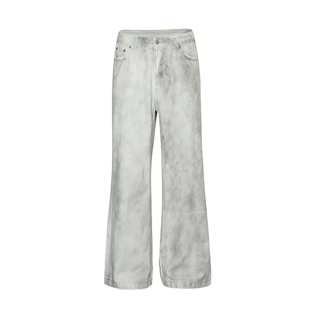 极限涡轮 美式复古宽松直筒阔腿牛仔裤 男女同款