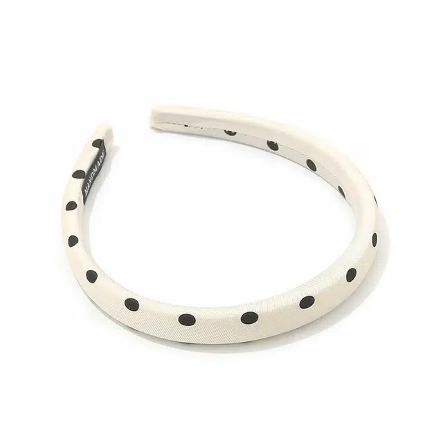 如花梦 小浪漫波点时尚气质高级感海绵高颅顶简约 布艺 发箍 女款