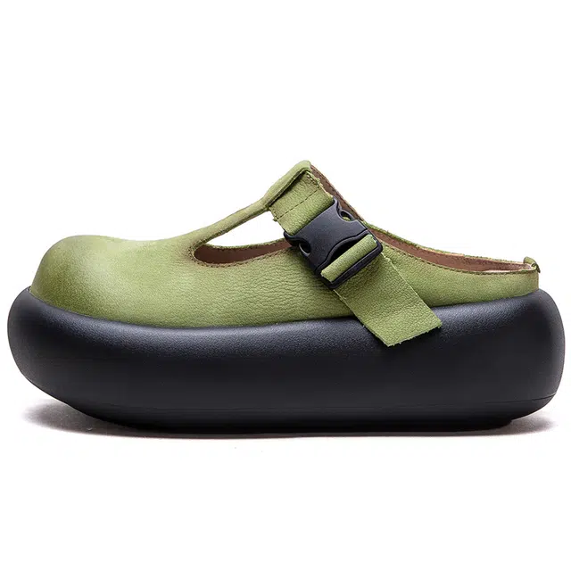 杰骤 复古休闲通勤户外舒适时尚 防磨包头拖鞋 女款