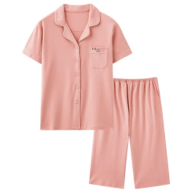 睦隆世家 短袖七分裤薄款休闲家居服睡衣套装 女款