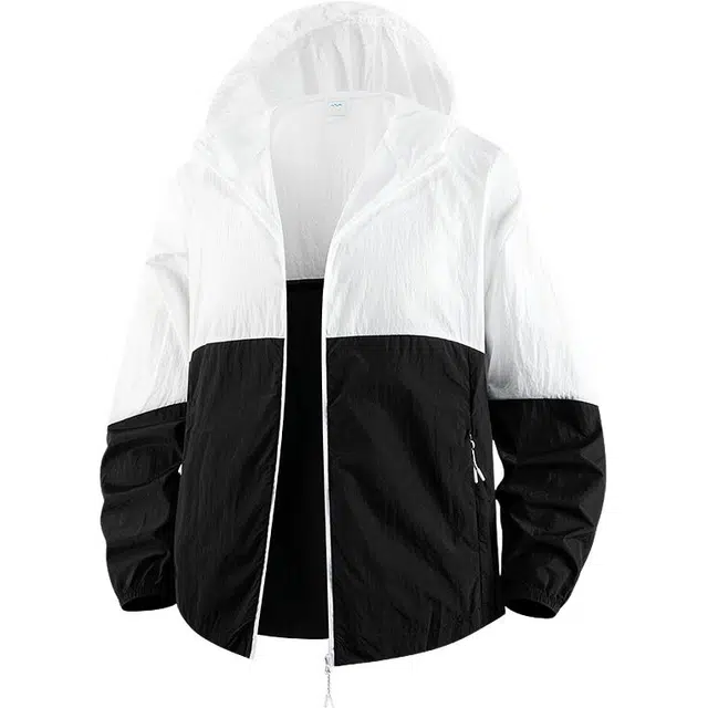 识恩 薄款速干冰丝连帽皮肤衣时尚拼色 透气抑菌抗敏吸湿排汗防晒服 女款