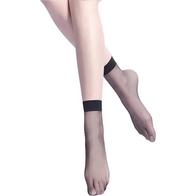 阿凡迪 透明隐形绢丝纯色简约短袜 女款 组合装