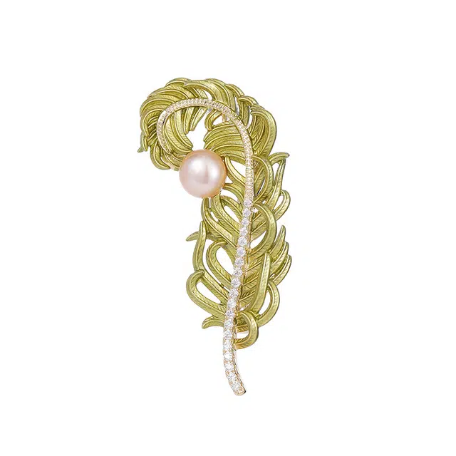 山一丸 小众搭配月牙猫咪 铜 胸针 女款