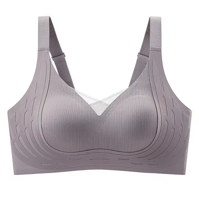 二三二三 聚拢提拉上托不空杯亲肤舒适内衣侧收副乳无钢圈可调节肩带蕾丝美背软支撑胸罩法式慵懒简约时尚百搭性感纯欲文胸 女款