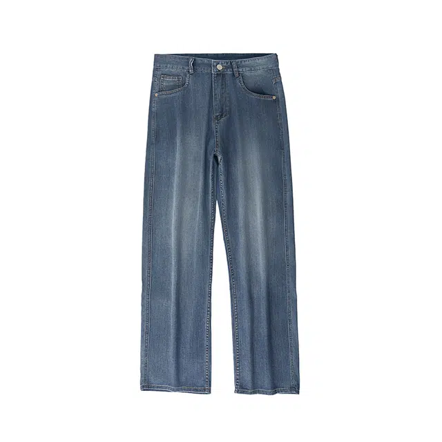 希越 美式高街潮牌宽松直筒百搭水洗牛仔裤 男款