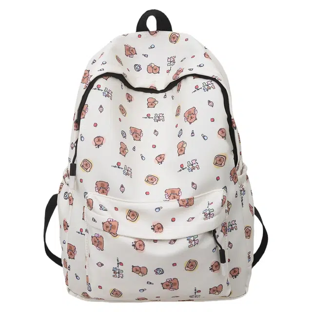 帕克熊 可爱学生日常通勤上课游玩轻便简约 尼龙 双肩包 女款 多色