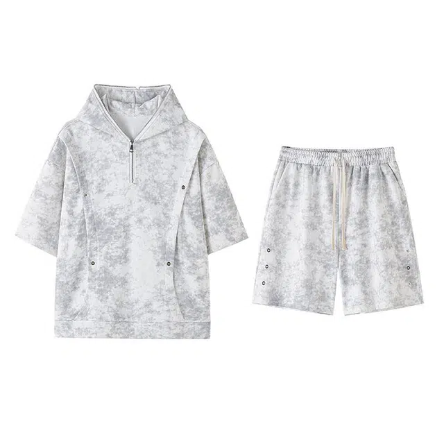 零氏 青少年短袖短裤男孩初中高中学生帅气夏季男装大童潮流休闲运动套装 男女同款