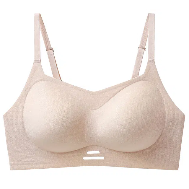 二三二三 自然聚拢提拉上托不空杯亲肤舒适内衣侧收副乳无钢圈可调节肩带软支撑胸罩纯色简约时尚日常通勤百搭性感纯欲文胸 女款