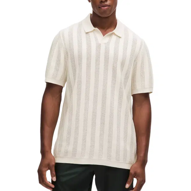 lululemon Cotton-Blend Short-Sleeve Polo -light ivory color