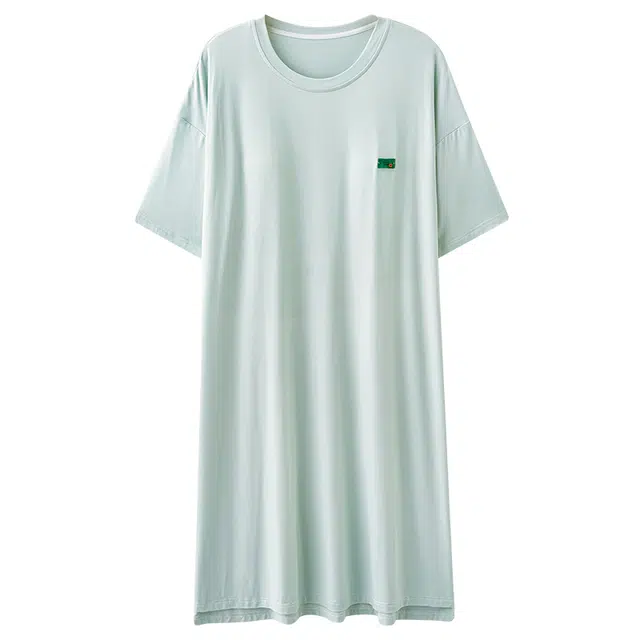 俏佳人 带胸垫垂感柔软亲肤透气纯色休闲慵懒短袖家居服睡裙 女款