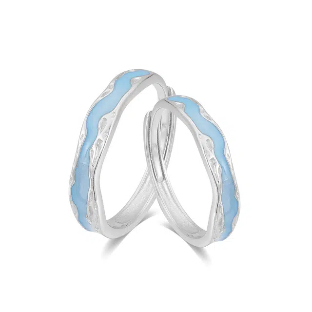 【999足银纯银 光年之恋】 七好美银 流光星月轨迹轻奢简约小众设计钟爱一生甜蜜百搭 银 戒指 男女同款情侣款