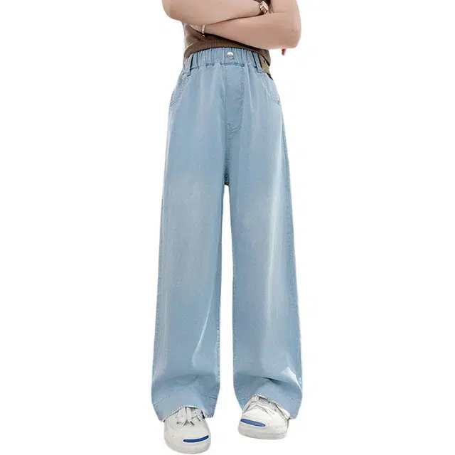 泰迪珍藏牛仔裤 简约亲肤柔软透气 浅蓝色 儿童款