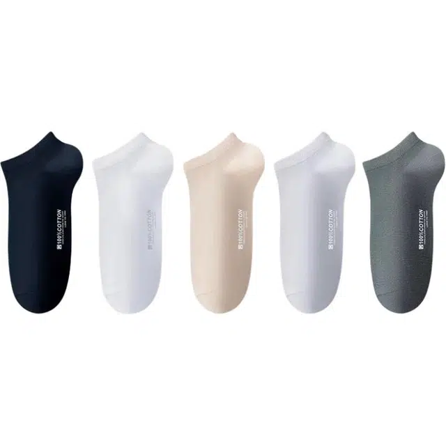 欧迪芬 纯棉短筒春夏季纯色简约短袜 男款 组合装