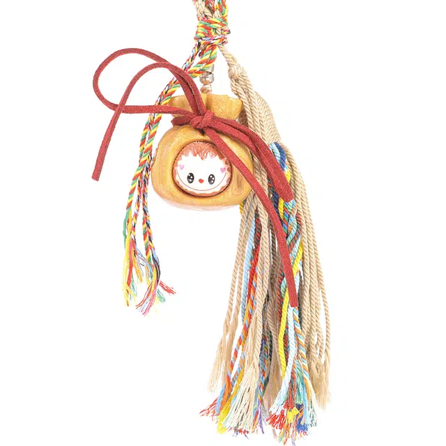 三檀小舍 钱袋子福袋拉布布可爱流苏手工原创设计款小众时尚文玩#好运 檀木 挂件 男女同款情侣款