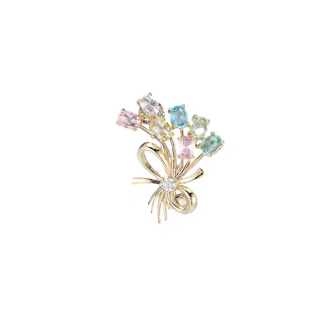 山一丸 精致花束 轻奢优雅小众设计胸花 铜 胸针 女款