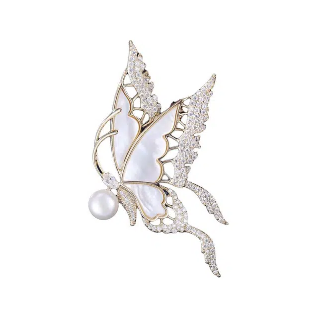 山一丸 破茧成蝶衣饰外套配饰防走光 优质环保铜 胸针 女款