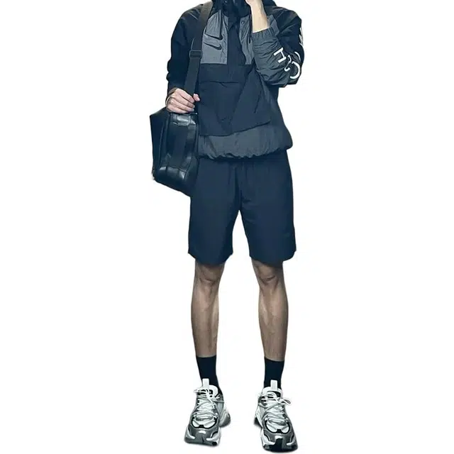 单爵 机能纯色潮流流行简约透气运动休闲短裤 男女同款