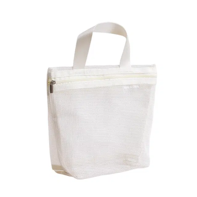 未来枫情 手提旅行网纱包透明储物袋便携化妆包大容量储物袋内衣整理包 收纳包洗漱包