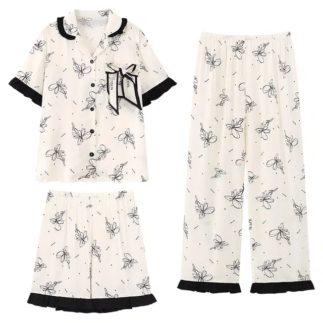 顶瓜瓜 时尚简约柔软优雅设计家居服睡衣套装 女款