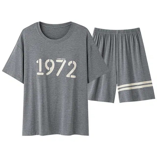 俏霓桐 薄款甜美简约时尚休闲百搭舒适带胸垫家居服可外穿夏季睡衣套装 女款