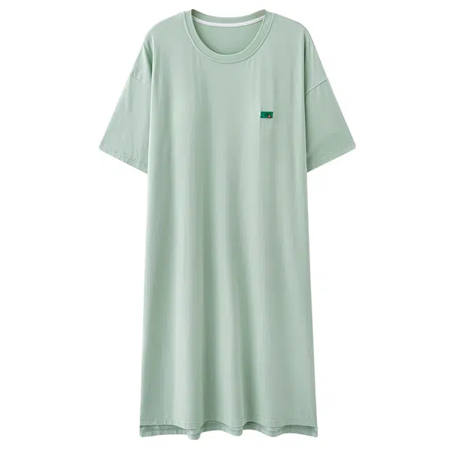 俏佳人 带胸垫垂感柔软亲肤透气短袖纯色休闲慵懒家居服睡裙 女款