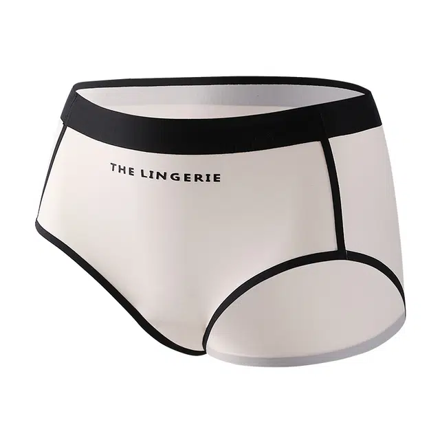 二三二三 纯色简约抗菌云感棉裆部柔软亲肤三角裤不夹臀内裤 女款 米白