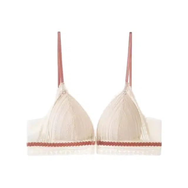 轻迎 美背前扣薄款法式小胸三角杯性感蕾丝细肩带文胸 女款