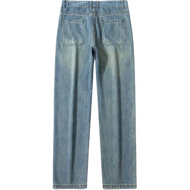 独驰 做旧复古宽松潮流美式设计感百搭时尚锥型直筒裤牛仔裤 男女同款